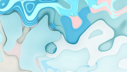 Abstract curves background Blue waves and artistic curves.Exotic and modern - 3d rendering