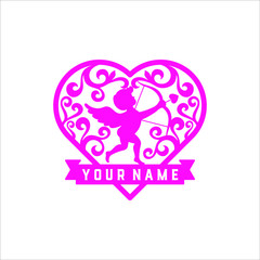 Cupid on Love Symbol