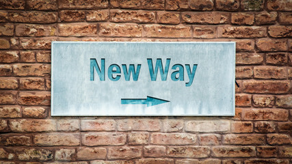 Fototapeta premium Street Sign New Way