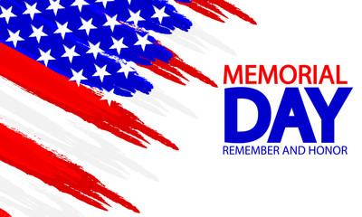 U S Memorial Day background, vector art illustration.
