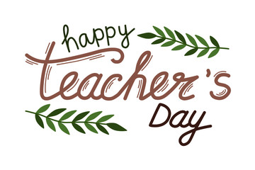 Greeting card for teacher's day. Simple vector illustration.
