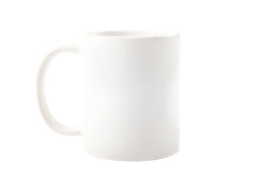 White porcelain cup isolated on a white background