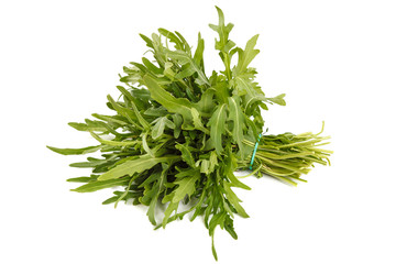 Fresh bunch of arugula isolated on a white background