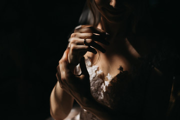 portrait of a bride in the shade