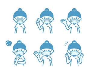 Female nurse wearing a mask