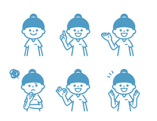 Collection of poses for female nurses