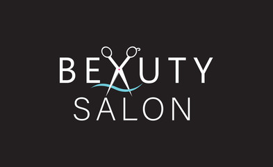Beauty salon logo with scissors