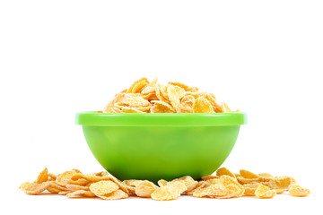 Corn flakes isolated on a white background
