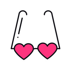 Glasses. Heart shape spectacles icon. Happy Valentine day sign and symbol. Love, couple, relationship, holiday, romantic amour theme.