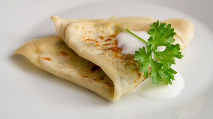 bend qutab with parsley and yogurt