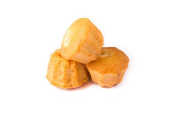 Freshly baked muffins on a white