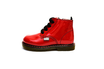 A red boot isolated on the white background.