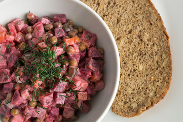 root vegetables salad with mayo