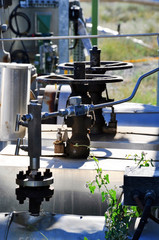 The oil line equipped with valve