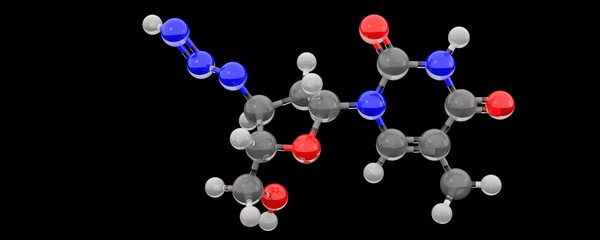 3d glass structure of azt molecule