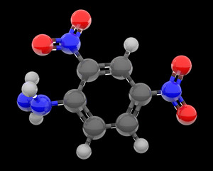 3d illustration dinitro glass molecule compound