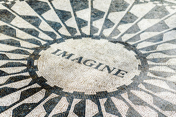 Imagine Mosaic Memorial, Strawberry Fields, Central Park, Manhattan, New York, USA