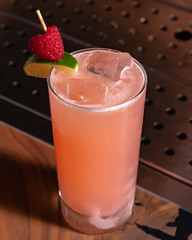craft cocktail lime raspberry