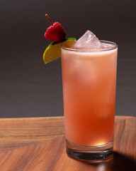 craft cocktail raspberry lime shaken