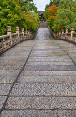 The way to the Otani Hombyo mausoleum over the Entsu Bridge. Kyoto. Japan