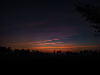 sunset in the city