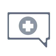 Plus or Cross icon for hospital or medical vector sign in Speech bubbles