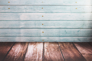 Wooden board empty table in front of blurred background. Perspective brown wood over blur- can be used for display or montage your products.Mock up for display of product.