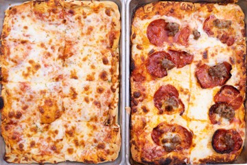 cheese and pepperoni pizza