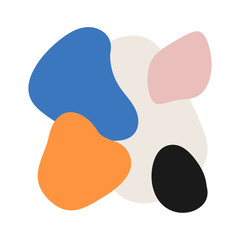 Trendy contemporary collage as hand drawn abstract organic shapes poster