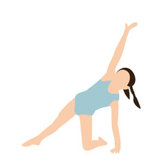 vector, isolated, in flat style girl gymnast on a white background