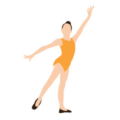 vector, isolated, in a flat style girl gymnast, stretching, acrobatics