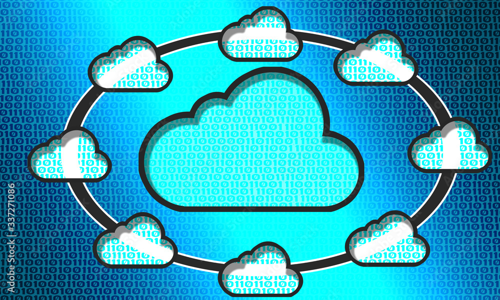 Poster cloud computing with digital background