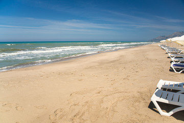 Deserted beach on a summer day