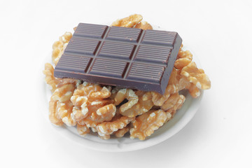 chocolate bar with walnuts
