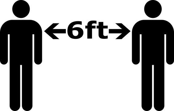 Simple Image That Symbolize The Measure Of The Physical Distance To Keep To Avoid The Covid-19 Contagion During The 2020 Coronavirus Pandemic (6 Feet).