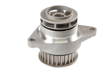 Pump of a car engine cooling system isolated on a white background
