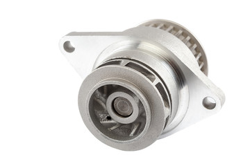 Pump of a car engine cooling system isolated on a white background