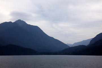 Inside Passage, Alaska / USA - August 18, 2019: Inside Passage coastline landscape, Inside Passage, Alaska, USA
