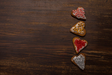 homemade gingerbread in a heart shape