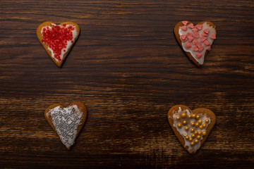 homemade gingerbread in a heart shape