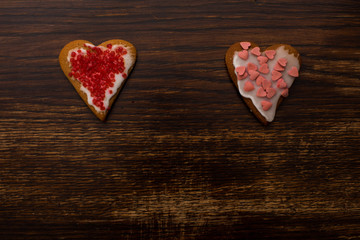 Naklejka na ściany i meble homemade gingerbread in a heart shape