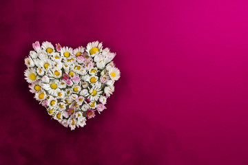 White Grass Flower in Heart shape - Pink 