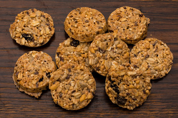 Close up of healthy shortbread oat cakes