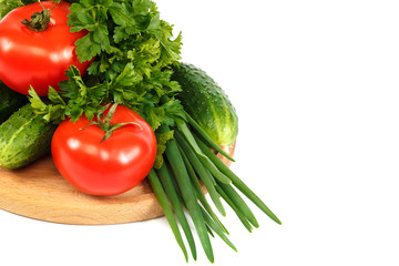 Fresh vegetables isolated on a white background