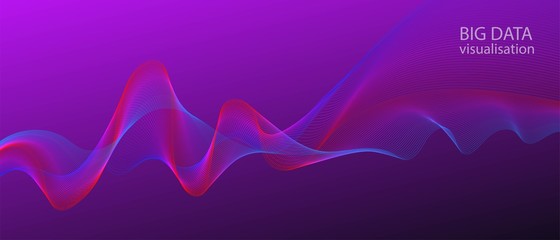 Digital Gradient Overlay. Tech Neon Wallpaper. Glow Fractal Slide. Futuristic Vector 