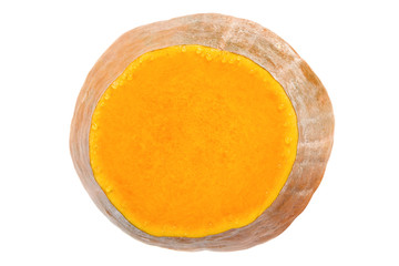 Sliced pumpkin isolated on a white background