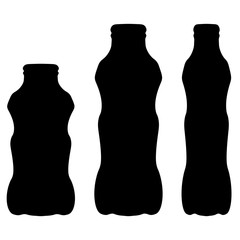 black silhouette of plastic glass milk bottle liquid beverage