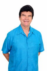 Portrait of happy mature handsome man smiling