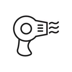 Vector hair dryer icon. Filled outline designs symbol template for barbershop web site or mobile app