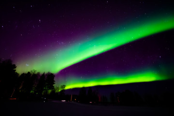 northern lights, aurora borealis in Lapland Finland